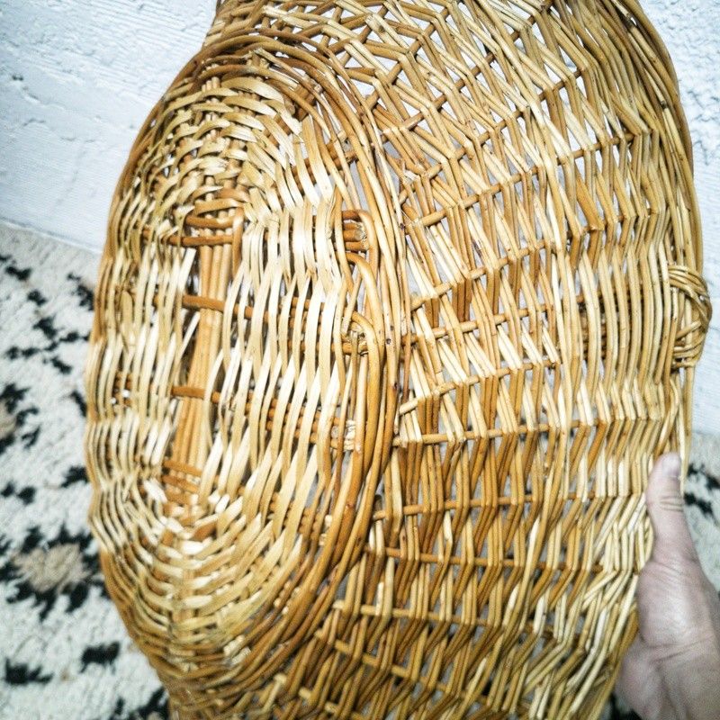 Panier à Bûches En Osier – Fabriqué En France – Oval 65x48x42 Cm – Occasion