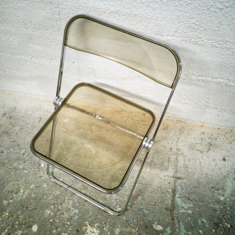 Chaise Plia blanche par Giancarlo Piretti pour Castelli Anonima 70's