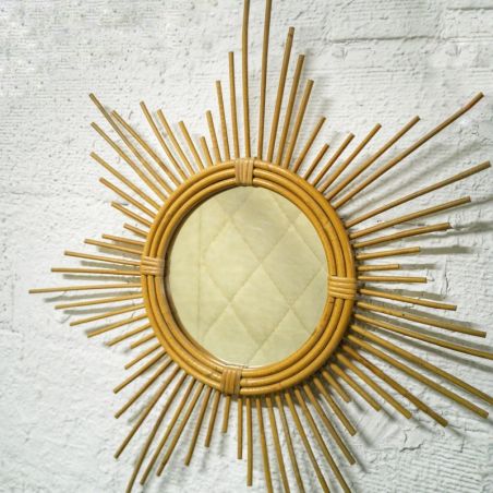 Miroir Soleil Rotin Atmosphera Ø30 Cm – Déco Boho Chaleureuse Et Naturelle