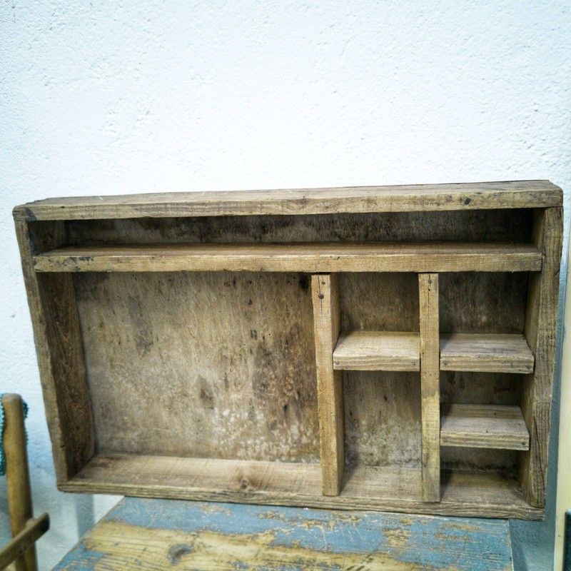 Ancien Casier De Rangement En Bois Style Rustique – Vintage, Marron, étagère à Compartiments