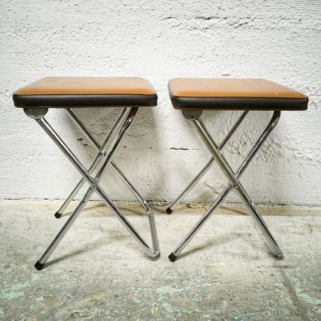 Tabouret vintage pivotant indus part Sautereau Paris