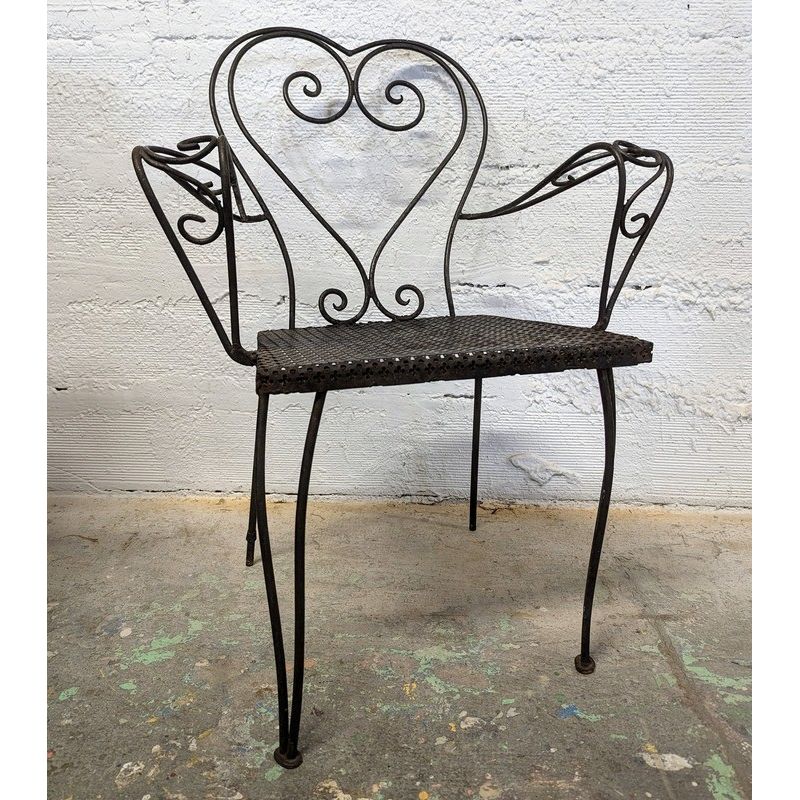 Chaise En Fer Forgé D'Extérieur L40Xpr50Xh85cm Chaise De Jardin Vintage