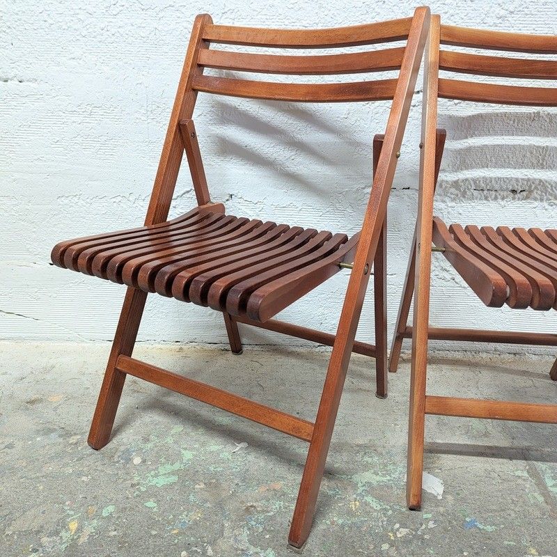 KAIHAOWIN Chaise Pliante En Bois Hêtre Avec Coussin Rotin - Chaise Salle à Manger Jardin Camping Aucun Assemblage