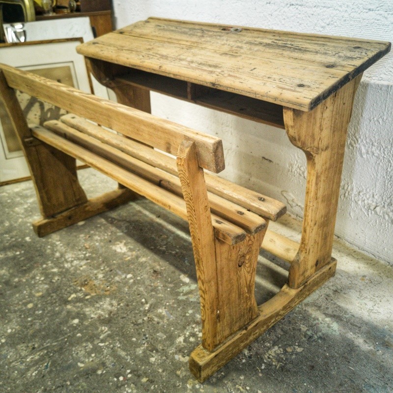 Bureau Pupitre d'Écolier Double en Bois | L'Atelier Imparfait