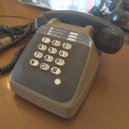 Téléphone Vintage Comoc à Touches – Bleu Canard, Fabriqué En France