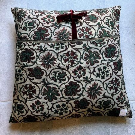 Couette Patchwork Vintage Fait Main – Motif Triangles Et Carrés – Années 90 – 70x58 Cm