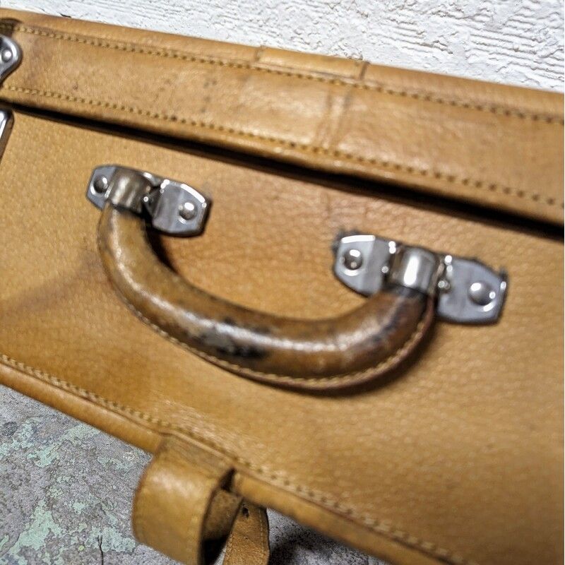 Valise vintage Favo cuir camel - Accessoires & Bagagerie