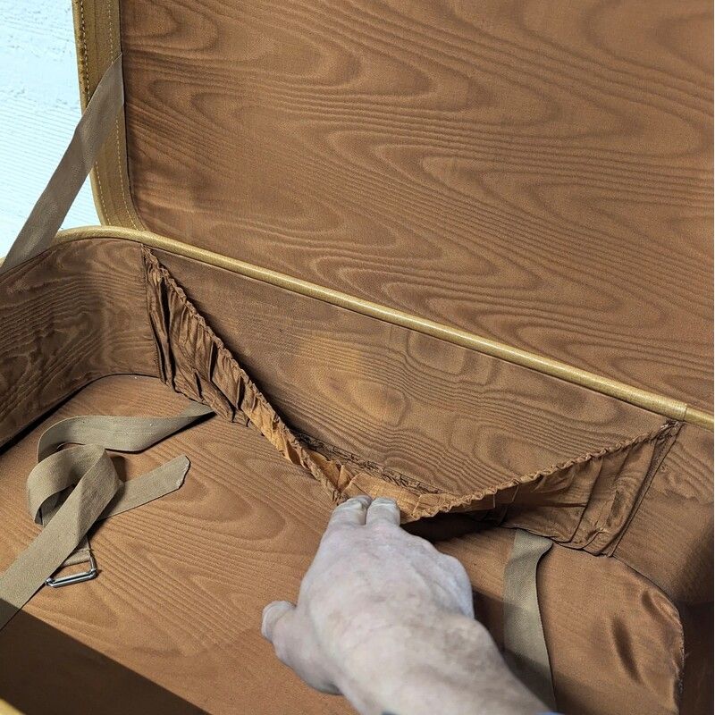 Tbest Valise de rangement en simili cuir Boîte-cadeau en bois rétro