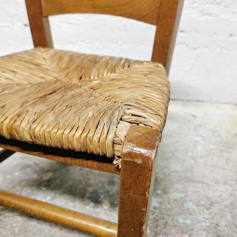 La Vannerie d'Aujourd'hui - Chaise enfant en bois brut et paille