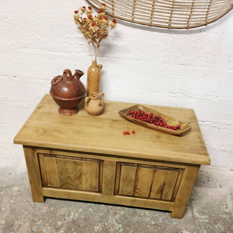 Coffre table basse Bois de récupération massif 80 x 40 x 35cm sur