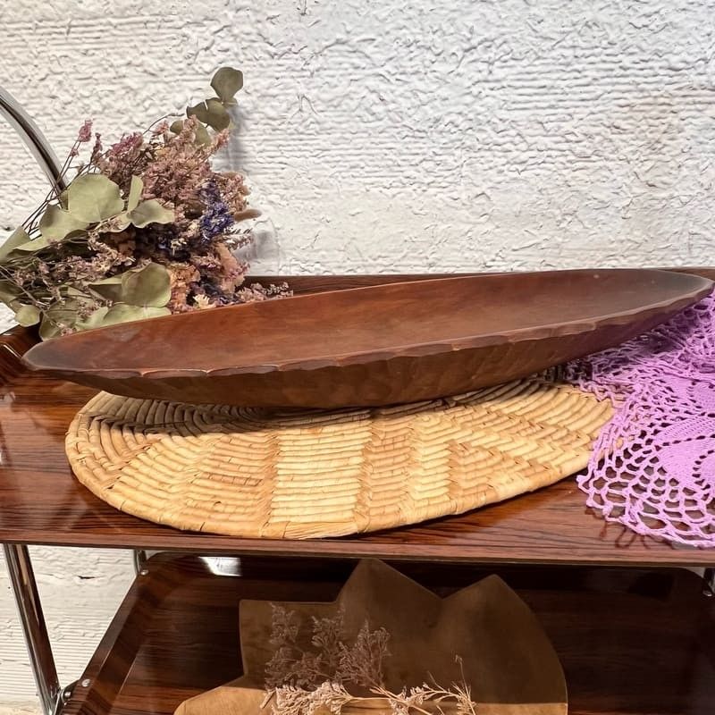 Bol Décoratif En Bois En Forme De Bateau | Plateau Ovale Pour Clés, Bijoux, Cosmétiques - 20x12x4,5 Cm