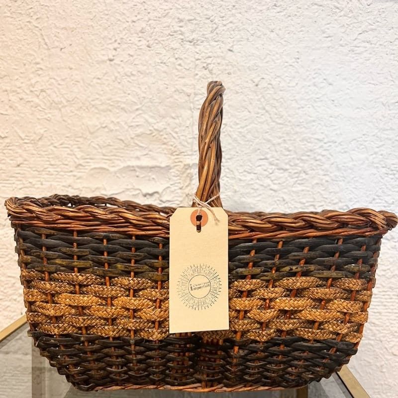 Zasvec Lot De 2 Paniers Osier Avec Anse - Petits Paniers Rotin Tressé Pour Fleurs Mariage Et Décoration Table
