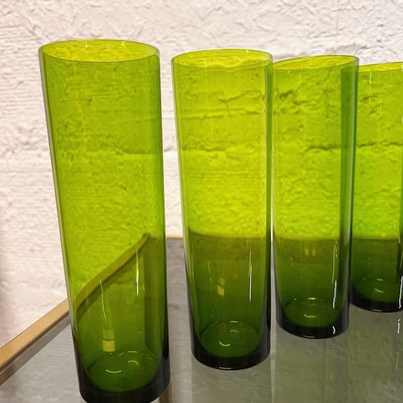 Lot de 12 bols Vereco vintage – vert & ambre – années 60/70 - Arts de la table