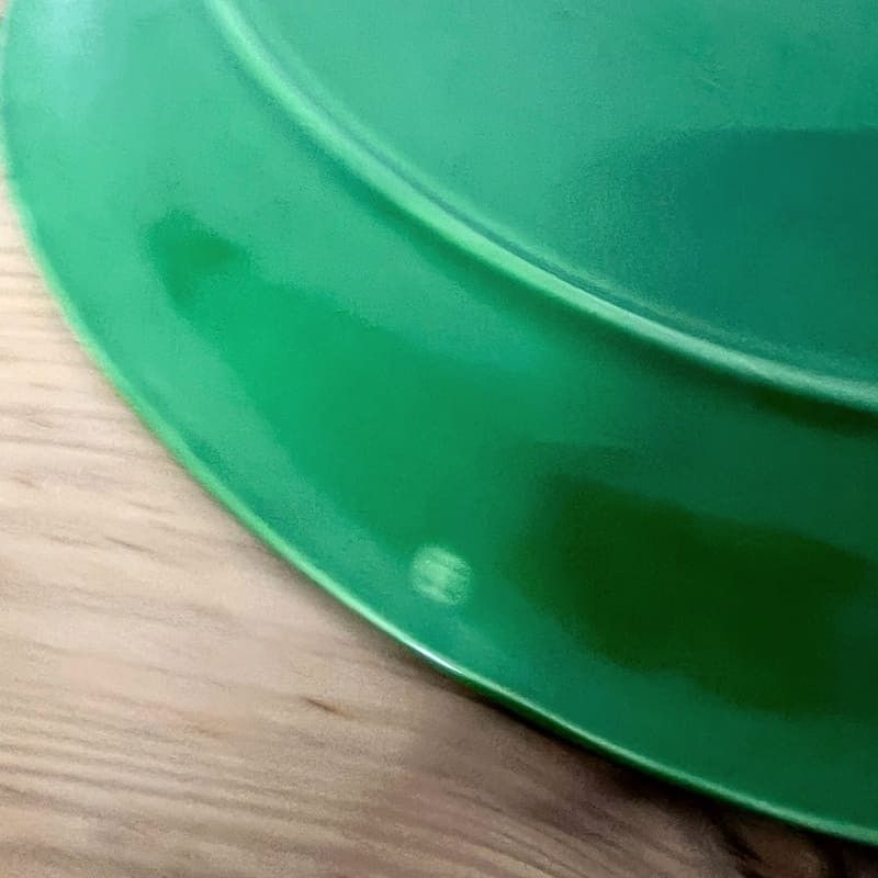 Plat De Service Ovale Ancien Duralex Vert - Verre Made In France - Occasion