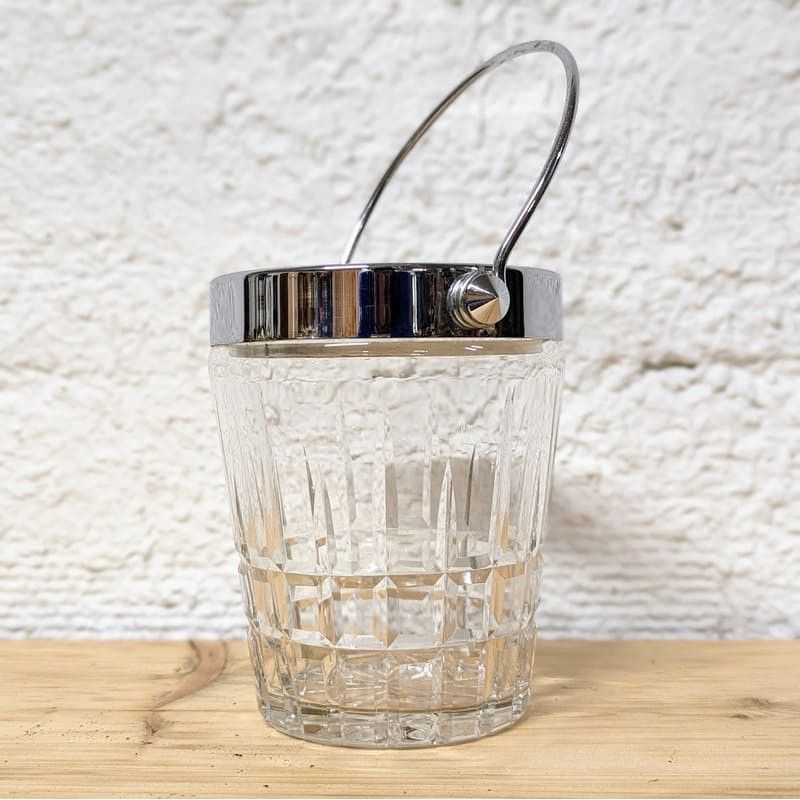 Seau à Glaçons En Cristal Art Déco Avec Cuillère - Occasion - Transparent