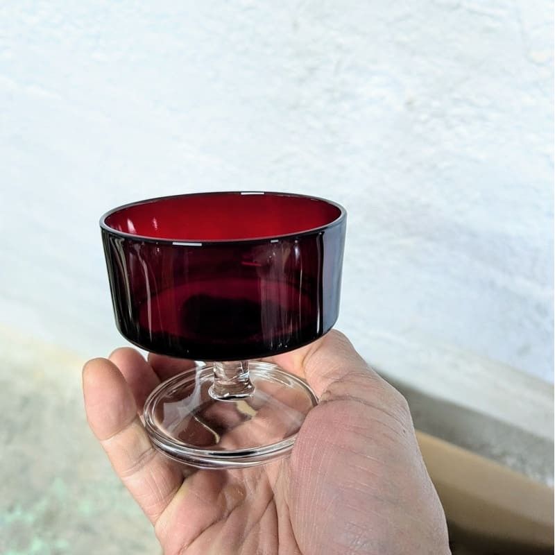 Lot De 6 Coupes à Champagne/dessert LUMINARC Modèle SUEDE – Vintage 1970 – Rouge