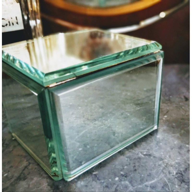 Ancienne Boîte à Bijoux Avec Miroirs – Vintage, Photo Souvenir, Jewel Box, Usure Normale