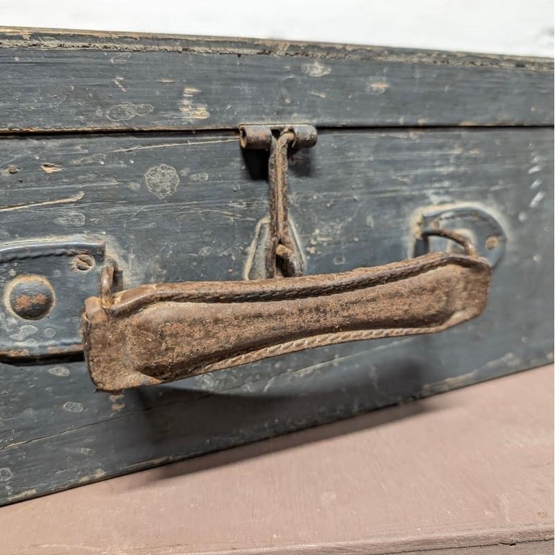 Valise de style ancien avec sangles coffre de rangement en bois boîte