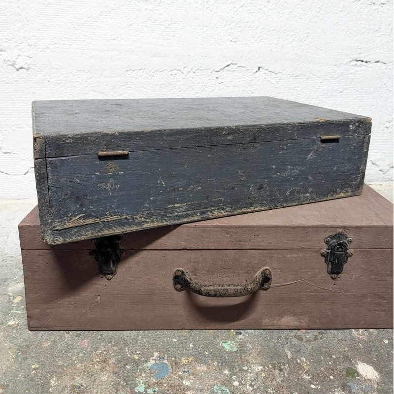 ANCIENNE PETITE VALISE malette en cuir 26 x 15 x 16 cm EUR 15,00 - FR