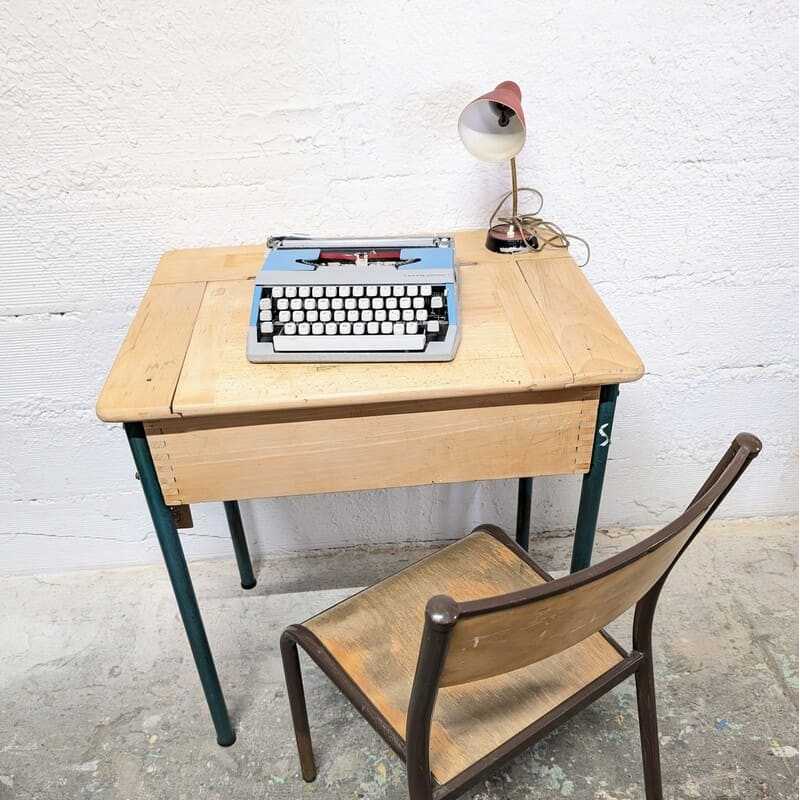 Bureau d'écolier avec coffre | L'Atelier Imparfait