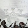 Bougeoir en verre taillé 3 branches | L'Atelier Imparfait