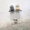 Table d'appoint vintage métal et verre | L'Atelier Imparfait