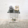 Table d'appoint vintage métal et verre | L'Atelier Imparfait
