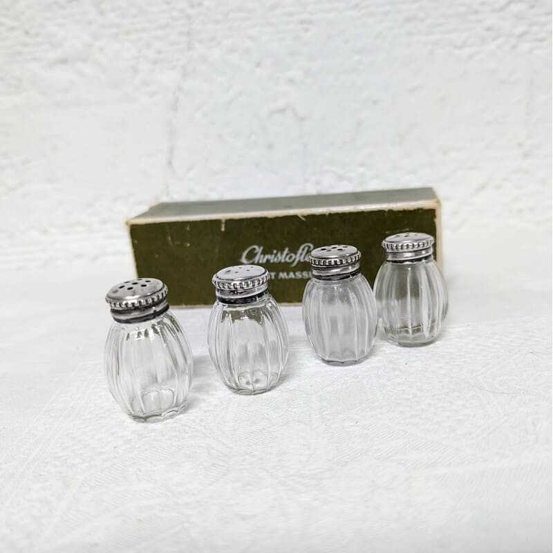 4 salerons Christofle - Verre et Argent Massif | L'Atelier Imparfait