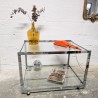 Table Basse Vintage Chrome & Verre | L'Atelier Imparfait Table Basse Vintage Chrome & Verre | L'Atelier Imparfait