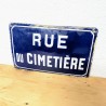 Plaque émaillée RUE DU CIMETIERE | L'Atelier Imparfait