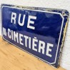 Plaque émaillée RUE DU CIMETIERE | L'Atelier Imparfait