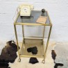 Table Roulante Vintage en Laiton & Verre Fumé | L'Atelier Imparfait