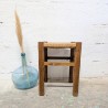 Tabouret Carré Bois & Paille | L'Atelier Imparfait