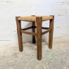Tabouret Carré Bois & Paille | L'Atelier Imparfait