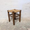 Tabouret Carré Bois & Paille | L'Atelier Imparfait