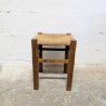 Tabouret Carré Bois & Paille | L'Atelier Imparfait