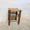 Tabouret Carré Bois & Paille | L'Atelier Imparfait