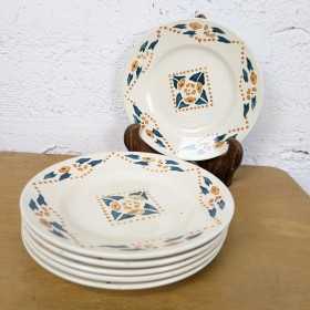 6 assiettes Terre de fer...