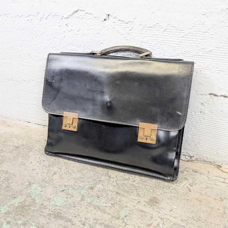 Ancienne Serviette Lancel en Cuir Noir | L'Atelier Imparfait