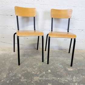 Duo de chaises écolier vintage