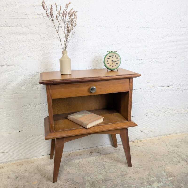 Table de Chevet Vintage aux Pieds Compas | L'Atelier Imparfait
