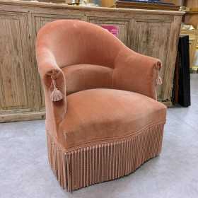 Fauteuil crapaud à franges