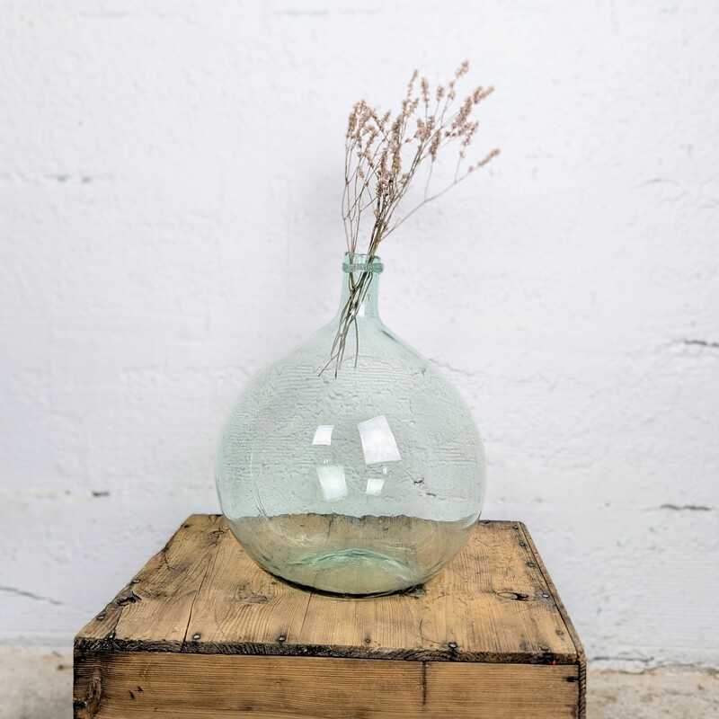 Dame-jeanne en verre soufflé transparent vintage | l'Atelier Imparfait