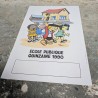 Affiche Quinzaine École Publique 1990 Peyo | l'Atelier Imparfait