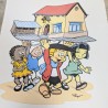 Affiche Quinzaine École Publique 1990 Peyo | l'Atelier Imparfait