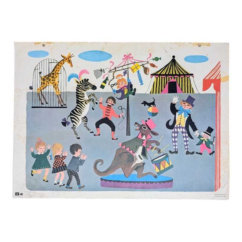Affiche scolaire vintage cirque Rossignol - 60'S | l'Atelier Imparfait