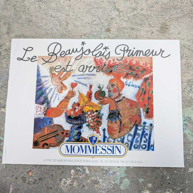 Affiche Beaujolais Nouveau Mommessin Tobiasse vintage