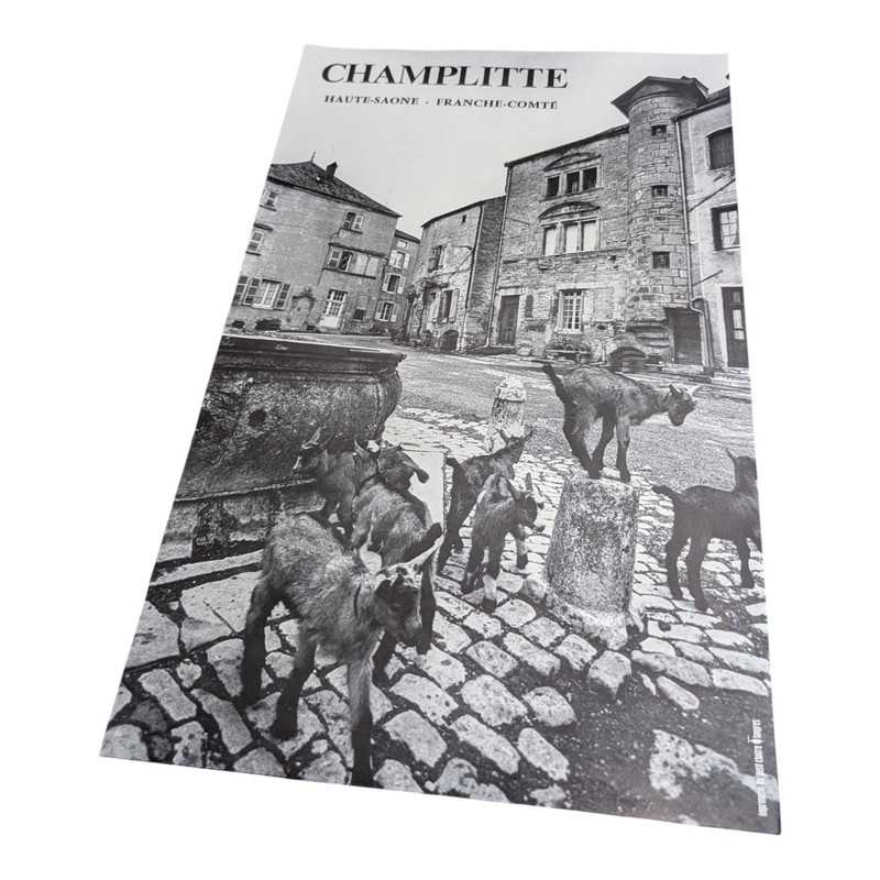 Affiche vintage Champlitte Franche-Comté photo N&B
