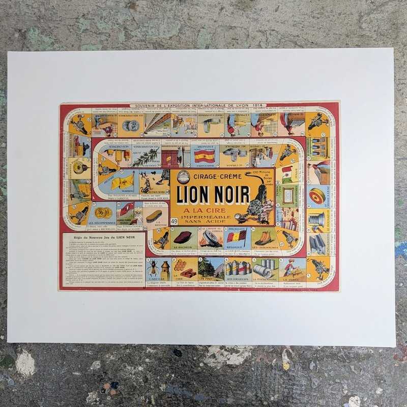 Jeu de l'oie Lion Noir 1914 – Plateau publicitaire ancien