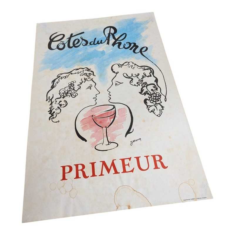 Affiche vintage Côtes du Rhône Primeur | l'Atelier Imparfait